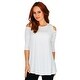 Simply Ravishing Women's Cold Shoulder Flare 3/4 Sleeve Blouse Top Tunic Shirt (Size: S-5X) - Thumbnail 0
