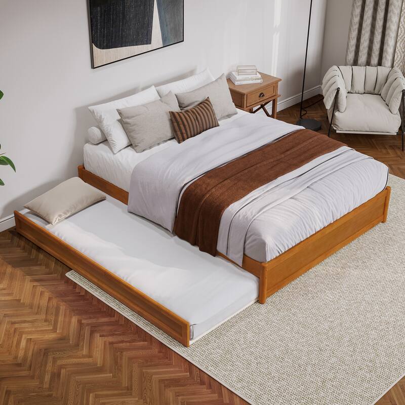 Barcelona Panel Platform Bed with Twin XL Trundle