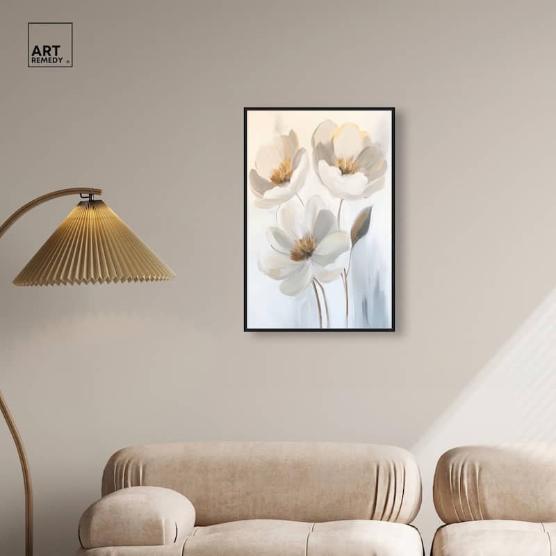 Silvered Flora I Canvas by Art Remedy