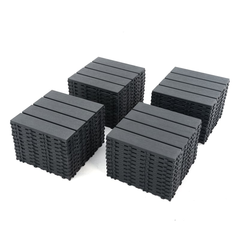 Plastic Interlocking Deck Tiles Patio Decking Tiles for Poolside Balcony Backyard （44 Pack）