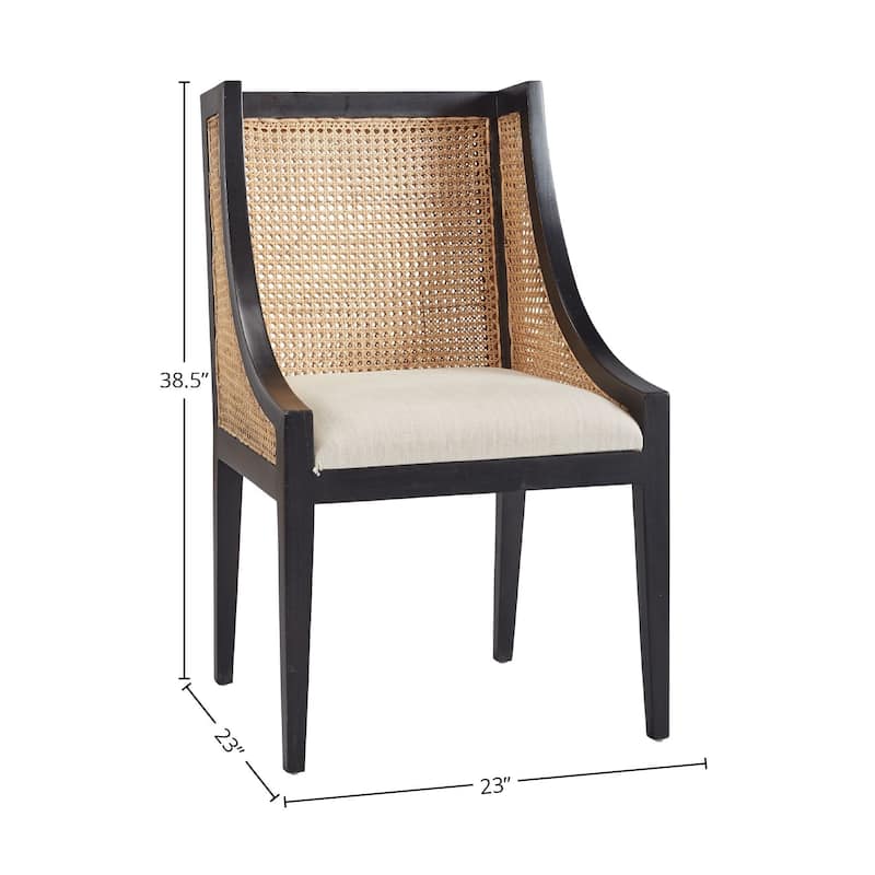 Loudoun Mahogany and Linen Upholstered Arm Chair by Furniture Classics