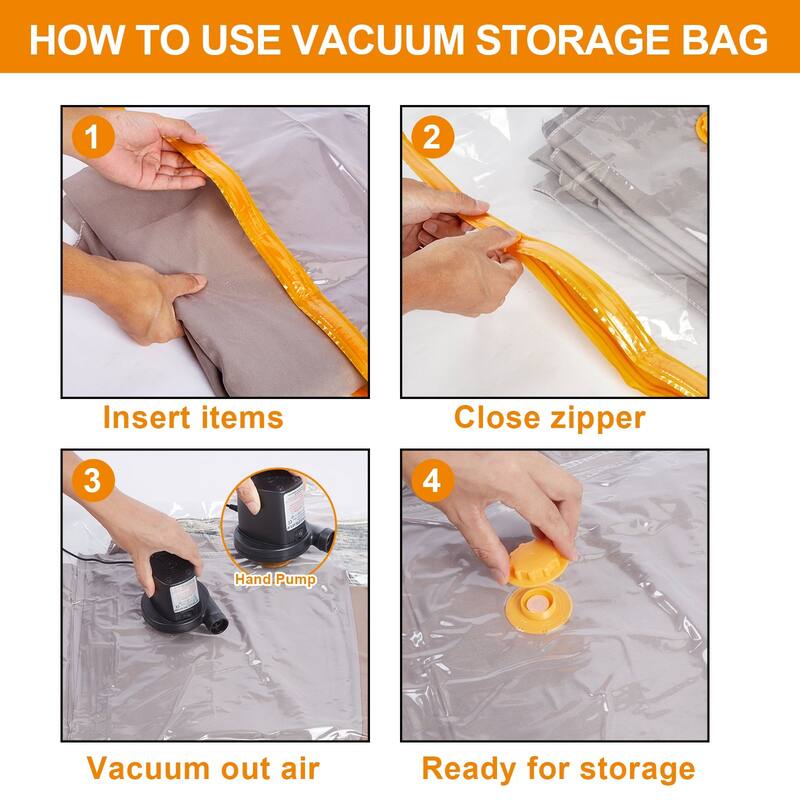 AGPtEK 10 Pcs Vacuum Storage Bags for Clothes, Blankets, Comforters