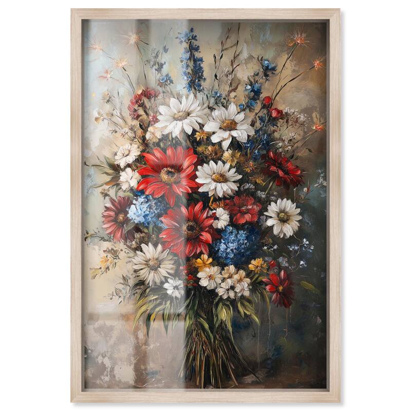 Symphony of Flowers II Shadowbox by Art Remedy - Natural - 16" x 24"