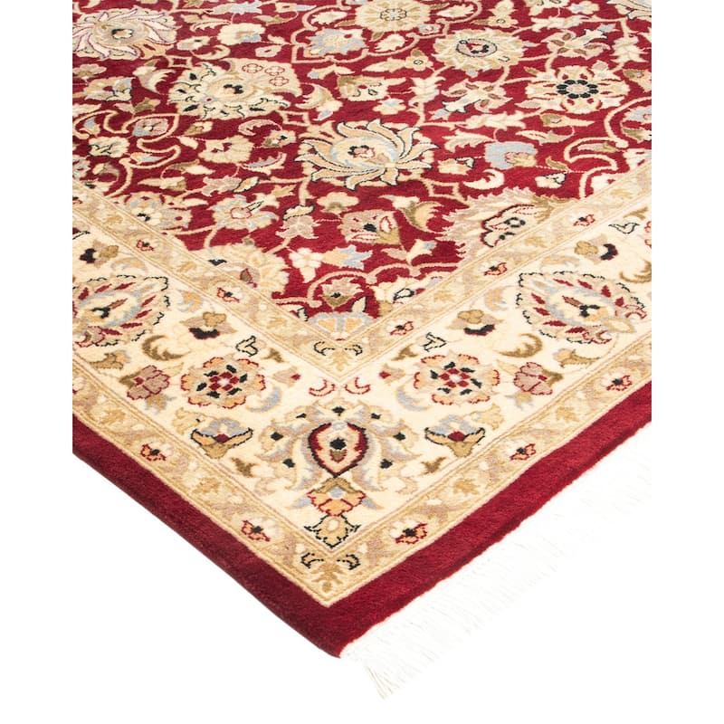 Overton Handknotted Wool Traditional Oriental Red Area Rug - 4' x 6'