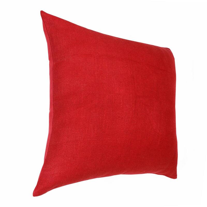 Handwoven Solid Square Throw Pillow - 20" - Red