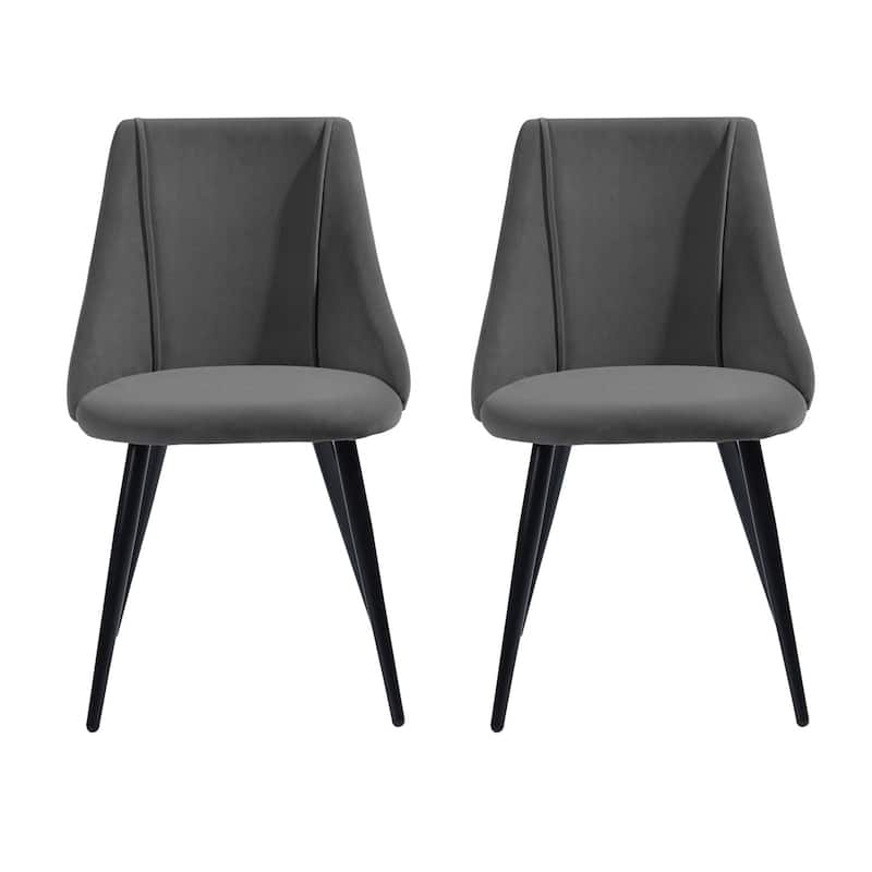 HomyLin Set of 2 Velvet Side Chair for Dining Room Home Kitchen - Grey
