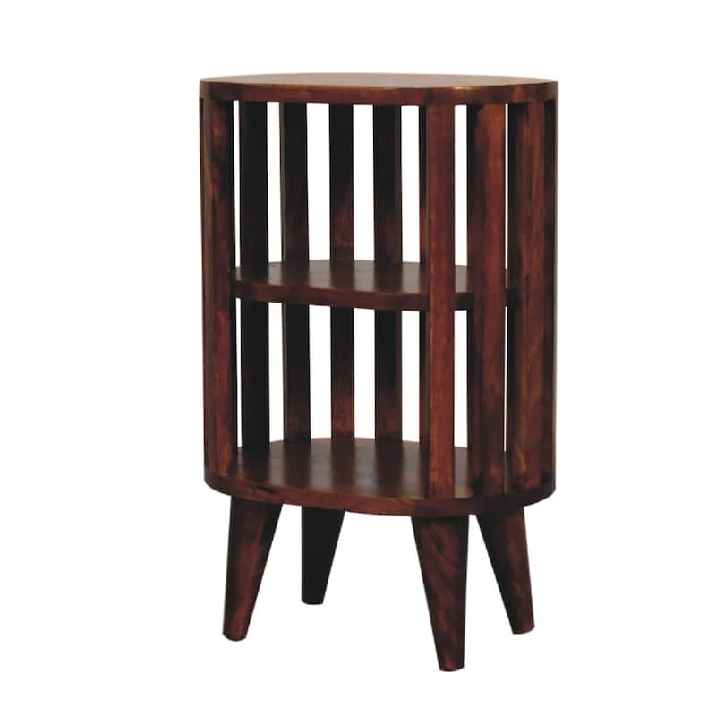 Modern Double Shelf Nightstand For Bedroom, Living Room - Brown - No Drawers