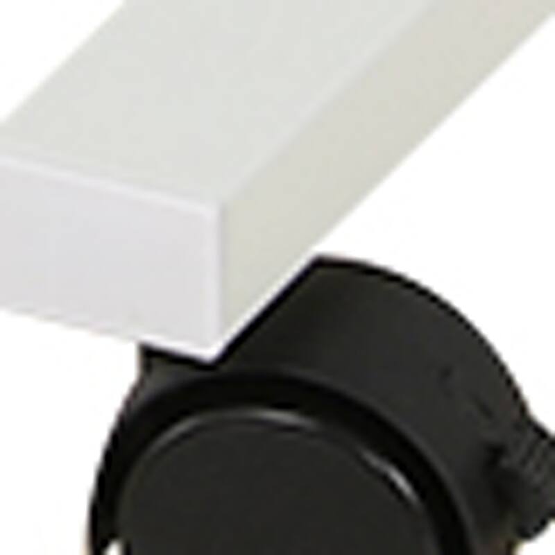 HomeRoots Adjustable White Wood and Stainless Steel Rolling Standing Desk