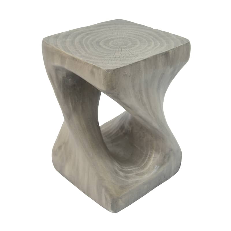 Spiral-Design Side Table Featuring Timber-Like Texture‌