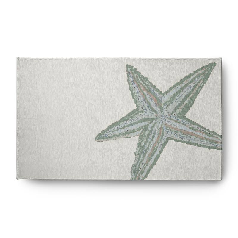 Large Starfish Nautical Indoor/Outdoor Rug - Sage - 3' x 5'