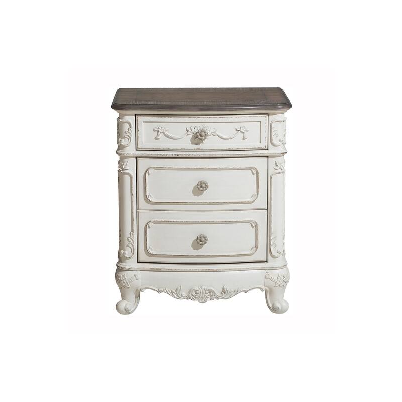 Merry 4 Piece Antique White Traditional Panel Bedroom Set