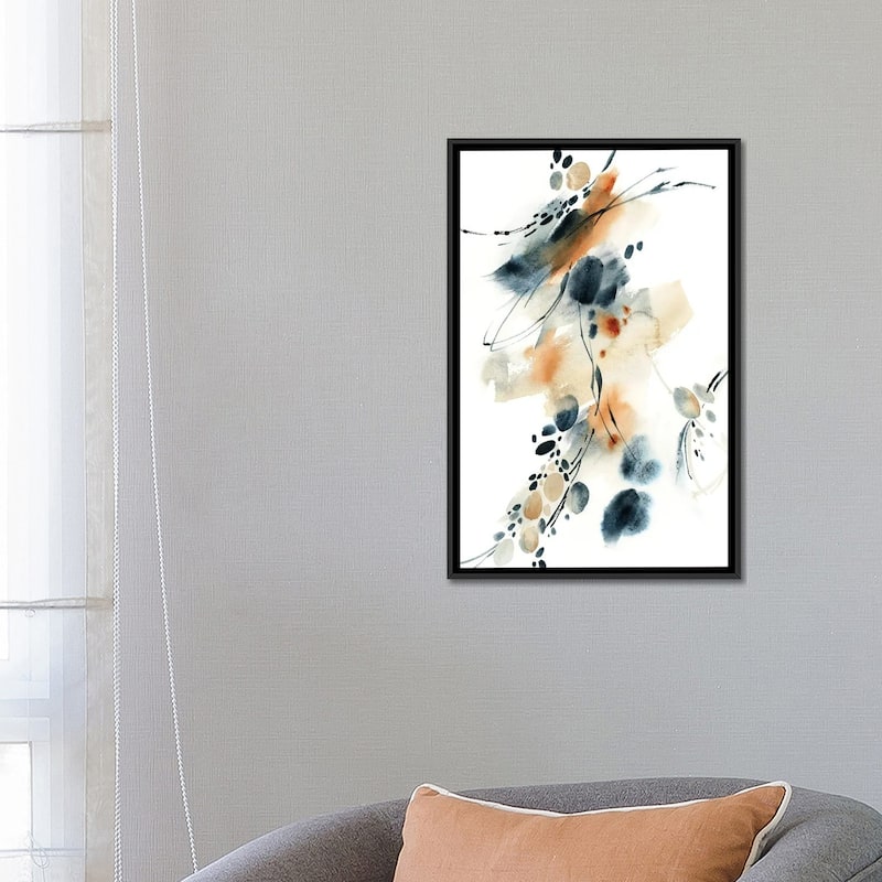 iCanvas "Abstract In Blue And Terracotta III" by Sophie Rodionov Framed Canvas Print