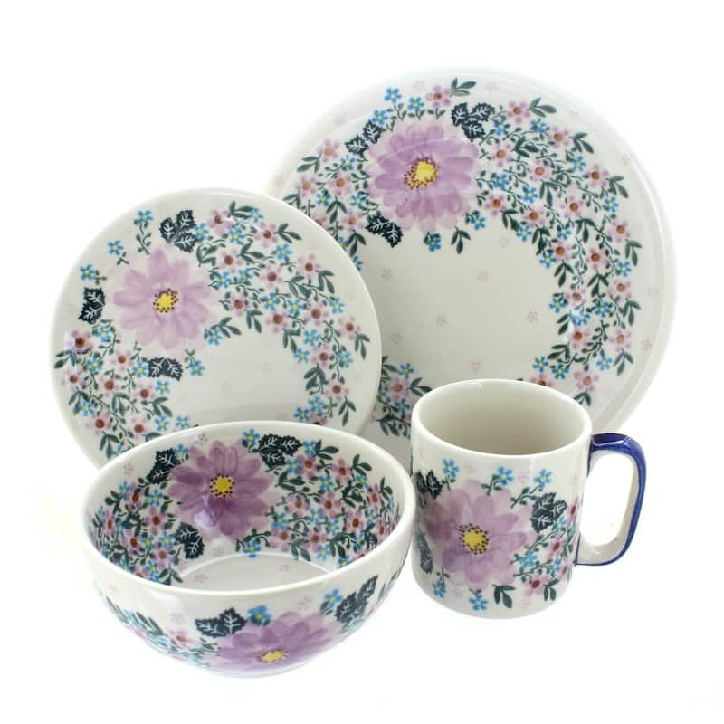 Blue Rose Polish Pottery Vena Dinnerware (4 PC)