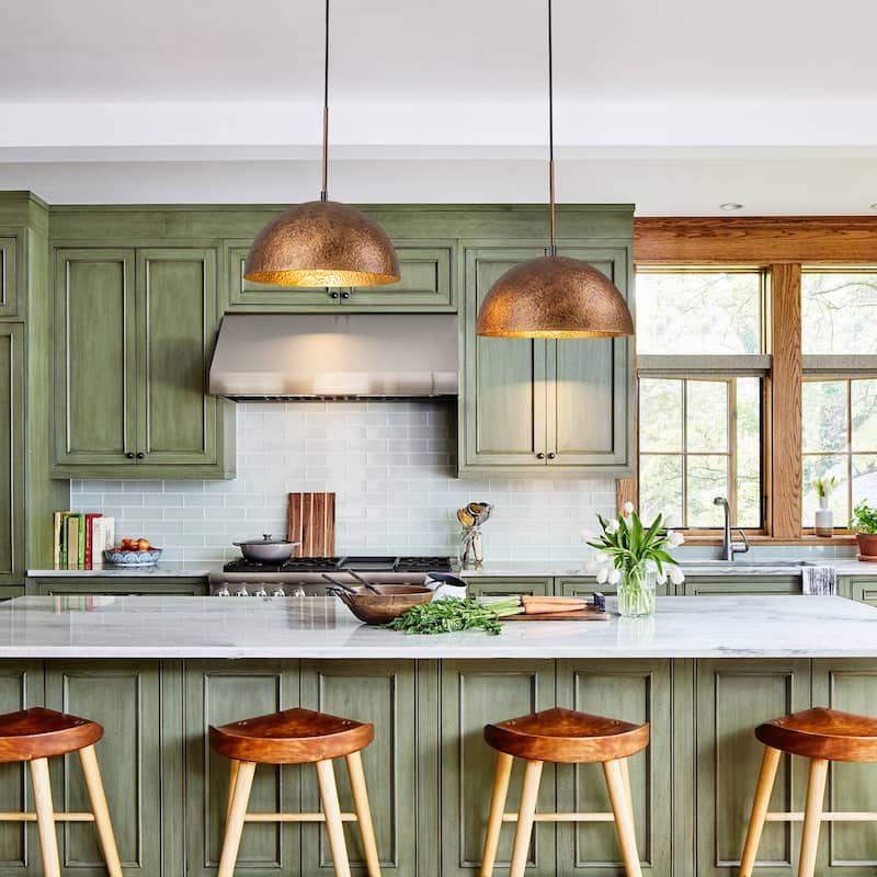 Industiral Hammered Antique Copper Dome Pendant Light