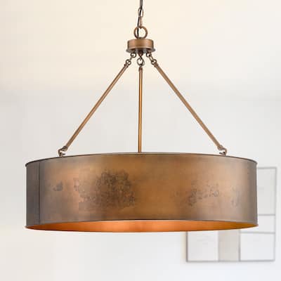 Artisan Antique Bronze Metal Drum Chandelier Light - Antique bronze