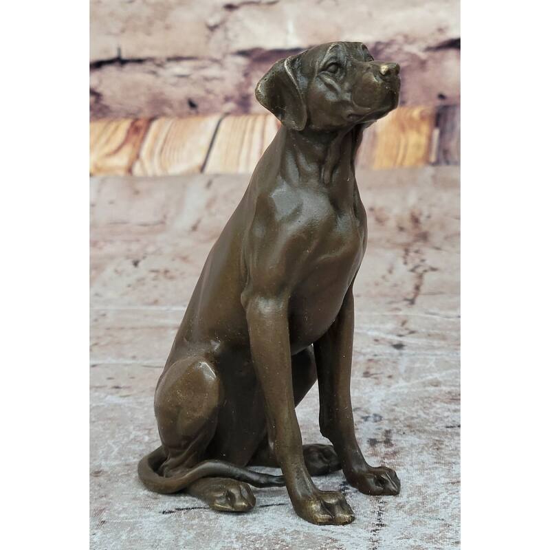 Seated Bronze Hunting Imitative Dog – Detailed Canine Sculpture For Animal Lovers