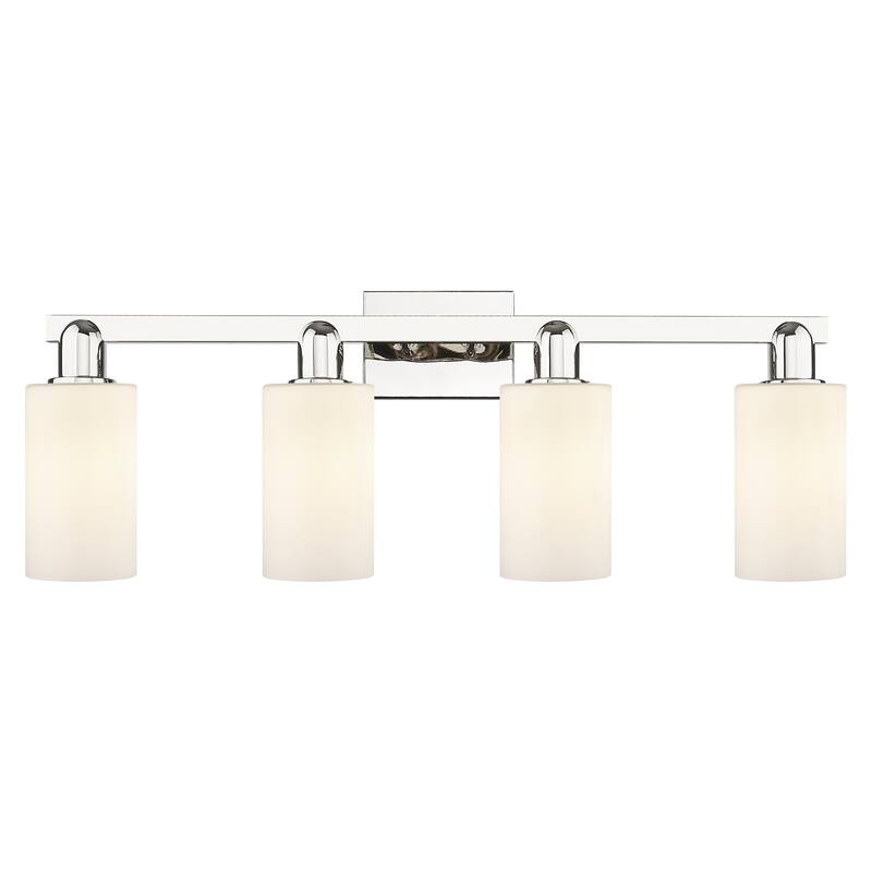 Innovations Lighting Endless Possibilities Arcadia - Clymer - 4 Light 31" Bath Vanity Light - Polished Nickel/Matte White