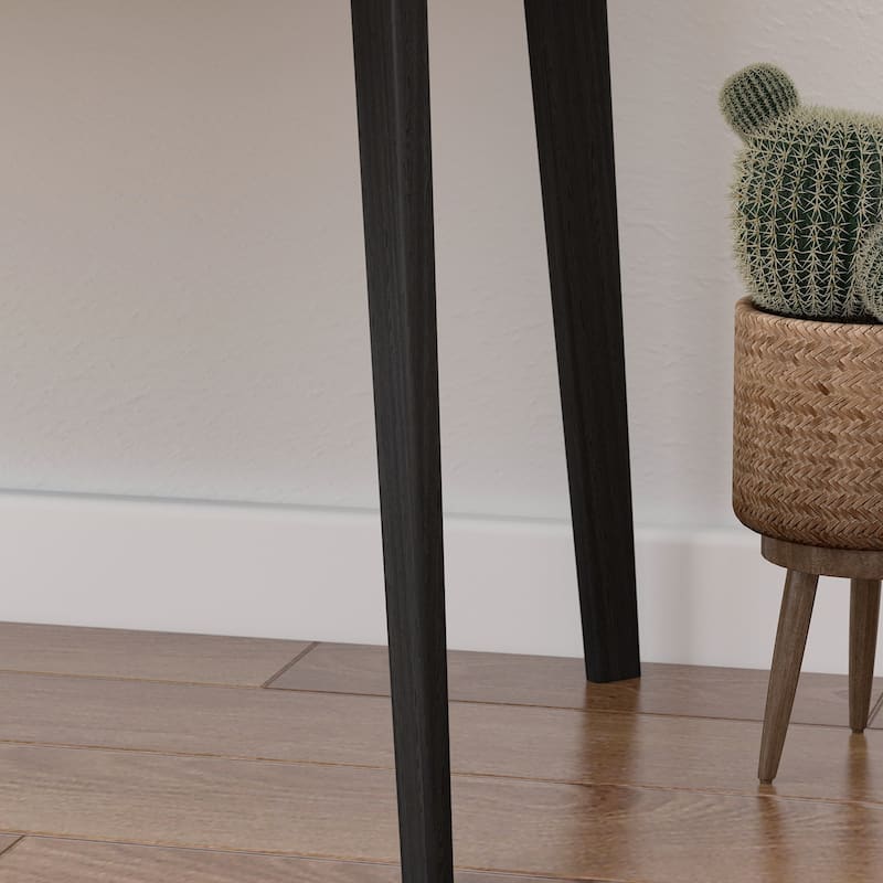 Timechee Black Wooden Computer Desk, 39" Writing Desk with 2 Drawers