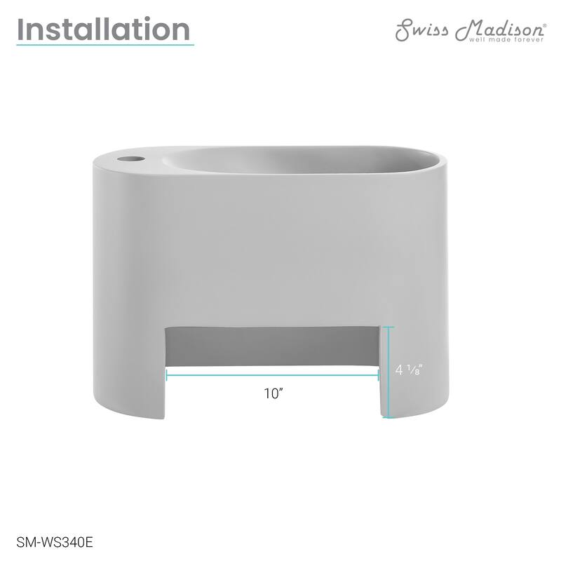 Terre 17.5" Right Side Faucet Wall-Mount Bathroom Sink in White