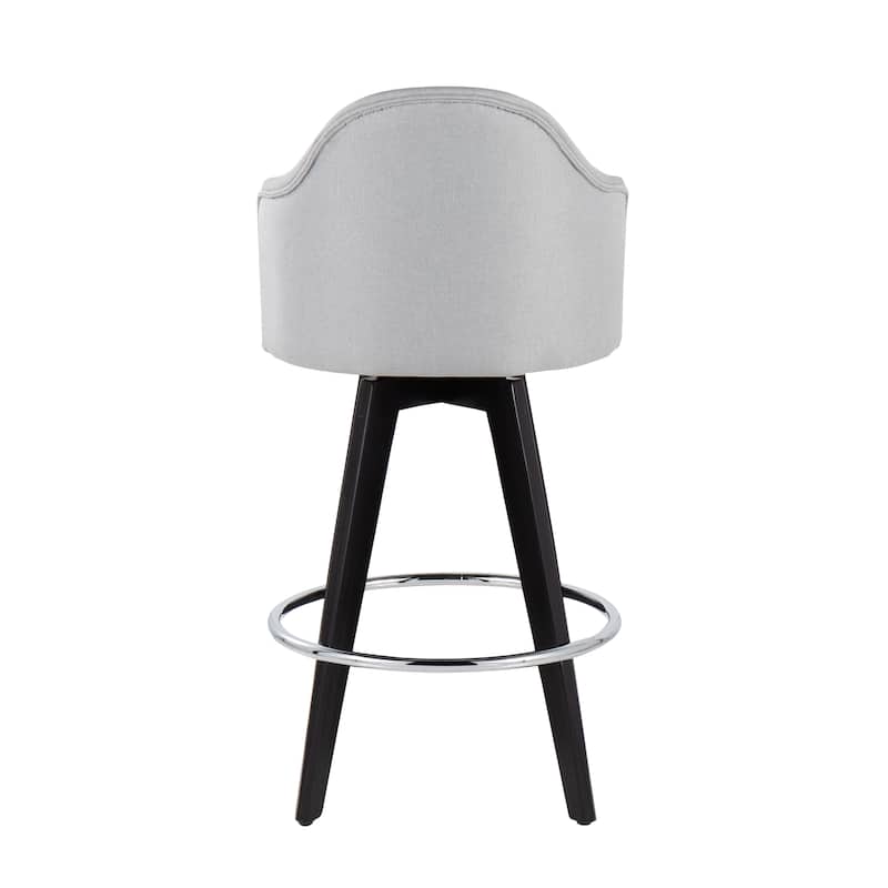 Carson Carrington Valsatra 26" Upholstered Counter Stool with Black Wood Base (Set of 2)