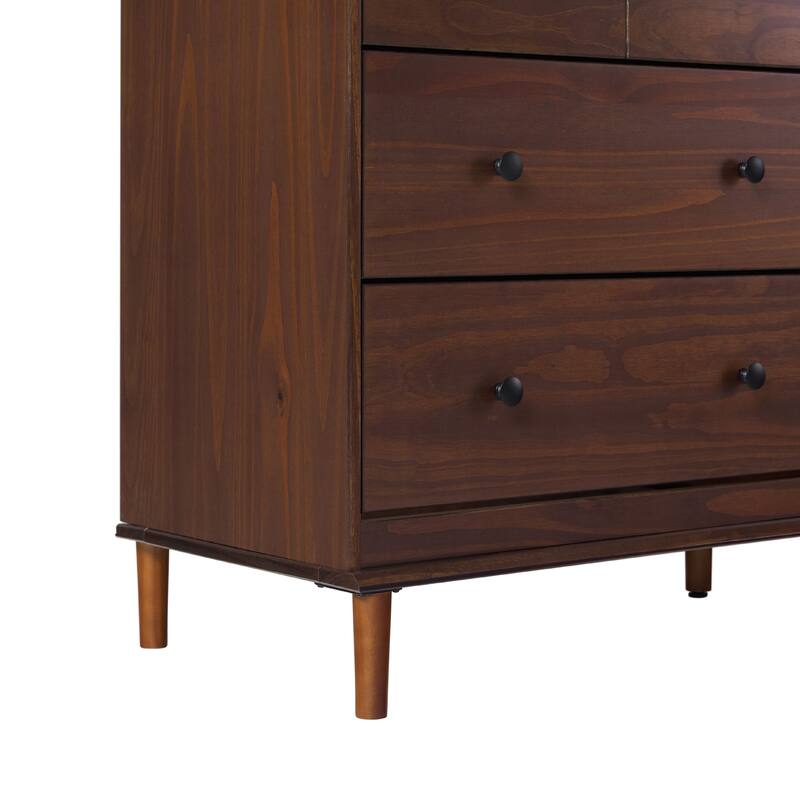 Walker Edison Bullrushes 6-Drawer Solid Wood Dresser