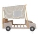 preview thumbnail 10 of 11, Wooden Full Size Car Bed with Pillow, Ceiling Cloth, LED Lights & Storage Rack, Natural