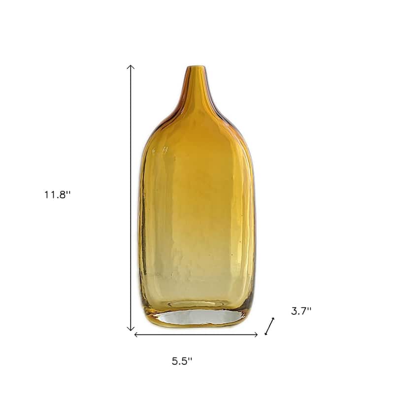 12" Amber Bud Glass Decorative Bottle - 5.50
