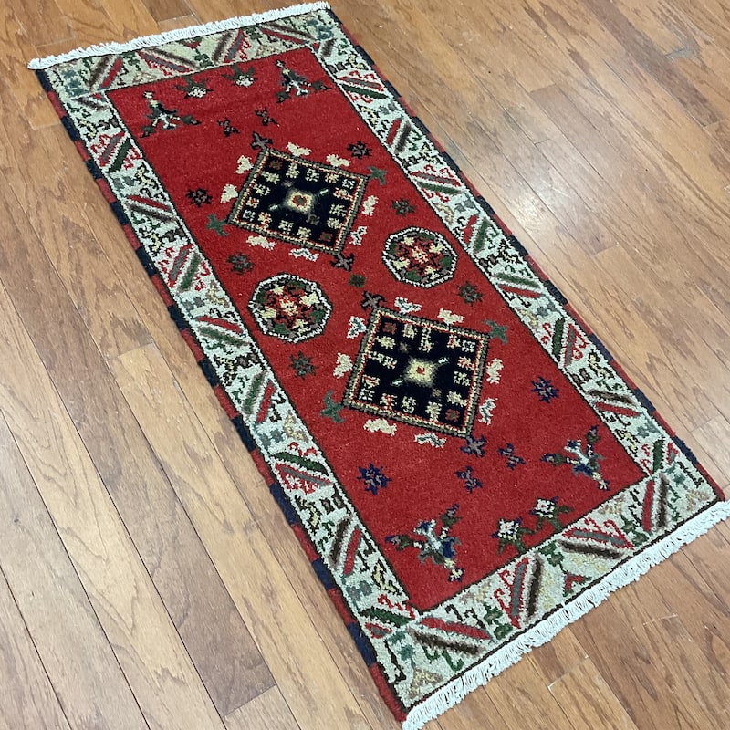 HERAT ORIENTAL Handmade Kazak Wool Rug - 2'2" x 4'1"