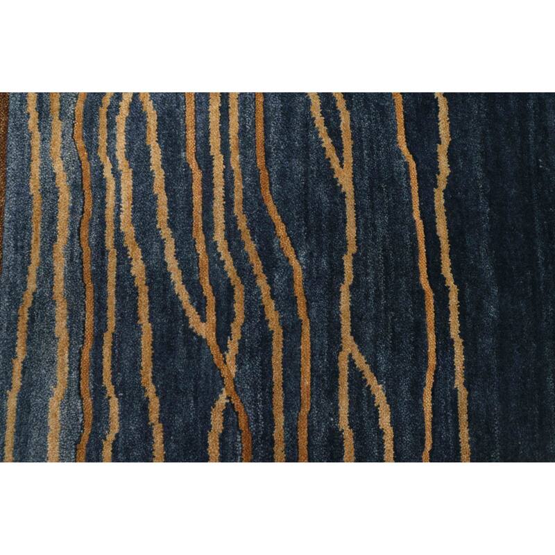 ECARPETGALLERY Hand-knotted Peshawar Ziegler Dark Blue Wool Rug - 5'3 x 6'11