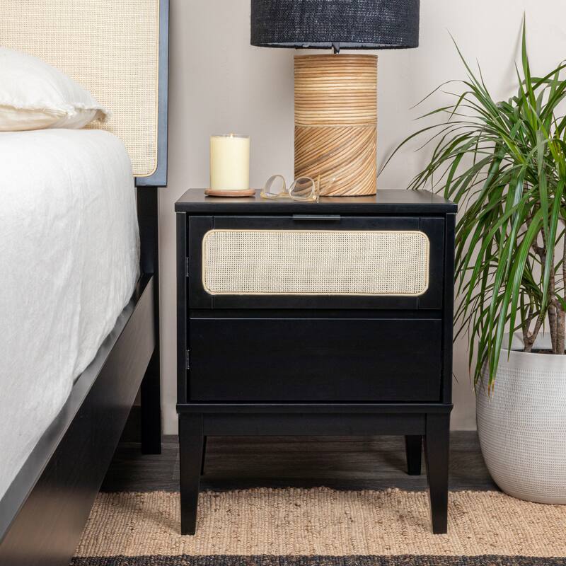 Crawford Wood 2-Drawer Bed Side Table