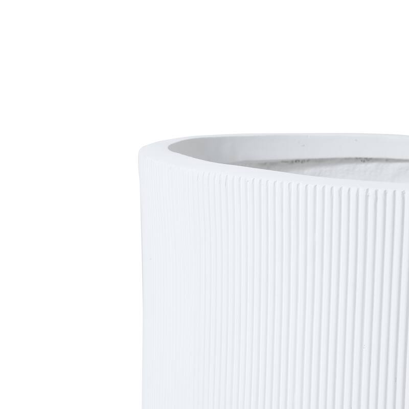 Round Striped Indoor/Outdoor MgO Planter