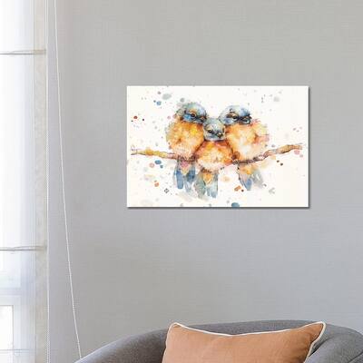 iCanvas "Little Bluebirds" by Sillier Than Sally Canvas Print