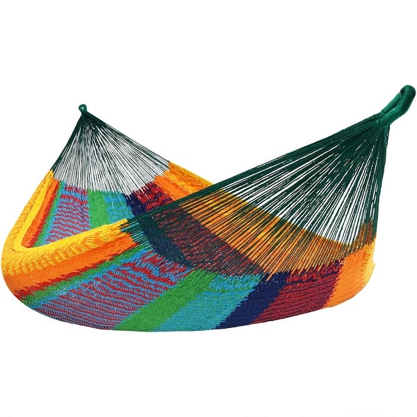 slide 2 of 22, Sunnydaze Mayan Outdoor Hammock - Family Size - Handwove