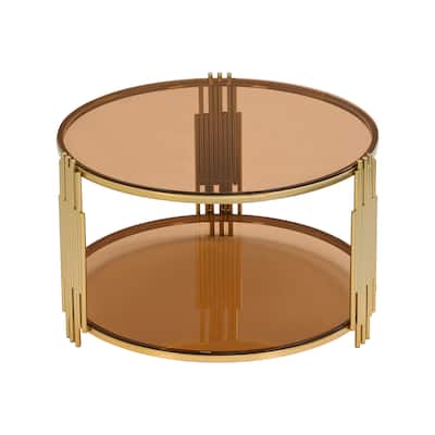Glass Coffee Table with buttom shelf