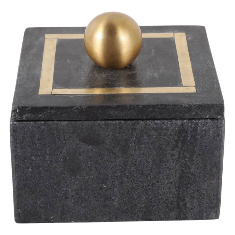 Marble Rectangular Box with Removable Lid - Home Decor