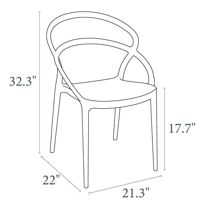 32.25" Black Outdoor Patio Round Dining Chair
