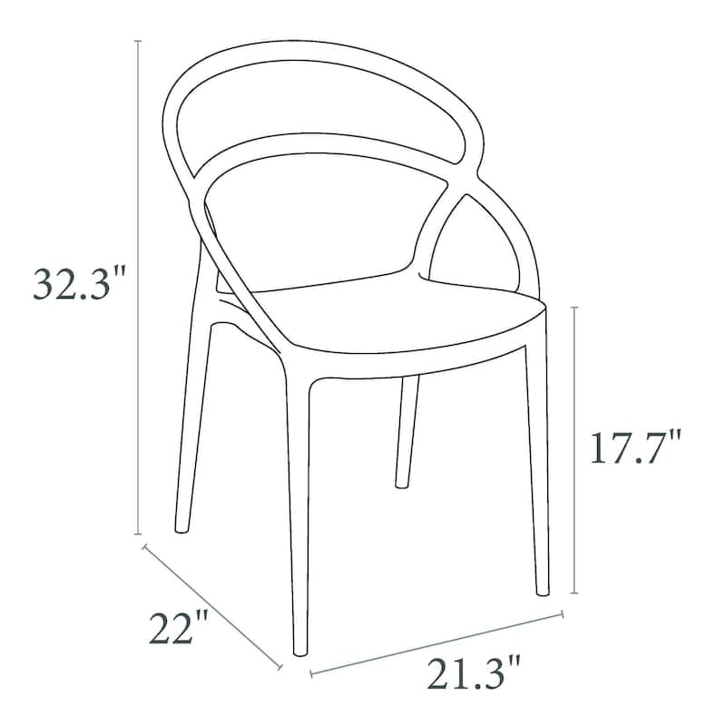 32.25" Red Outdoor Patio Round Dining Chair