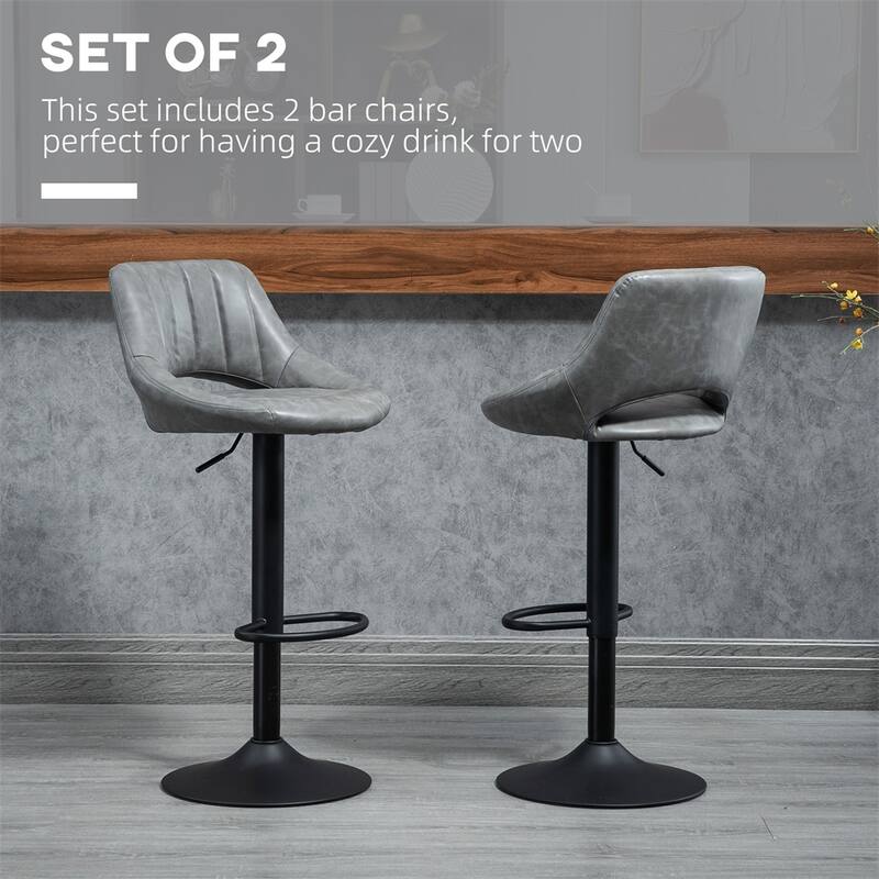 Bar Stools,Swivel Bar Height Barstools Chairs w/Adjustable Height,2PCS