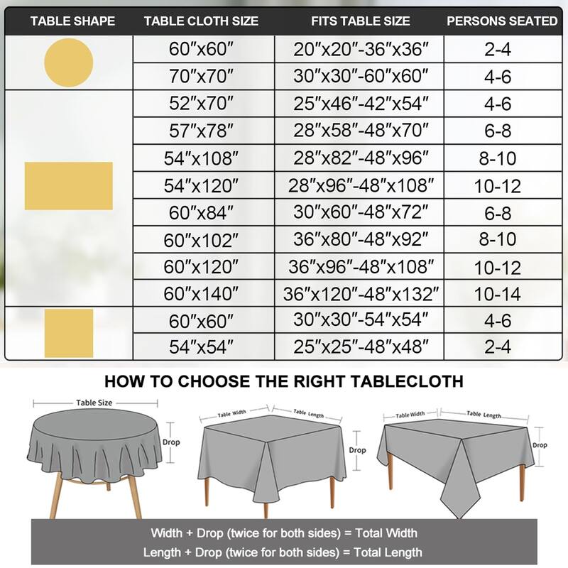 Waterproof Wipeable Vinyl Tablecloth,Rectangle Heavy Duty Table Cloth,140"L x 60"W