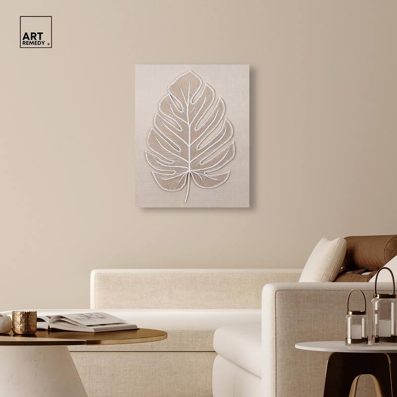 Linen Leaf II Canvas by Art Remedy, Gallery Wrapped