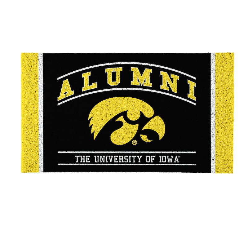 28 in. x 16 in. University of Iowa Alumni Full Color PVC Door Mat