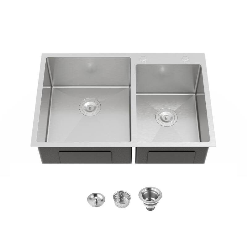 Embedded Double Bowl Kitchen Sink