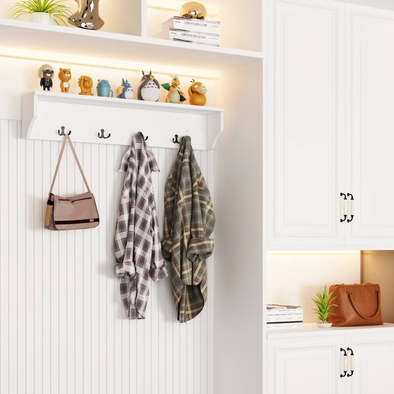 Combo Hall Tree Storage Bench Entryway Shelf Coat Rack Cloest Armoire