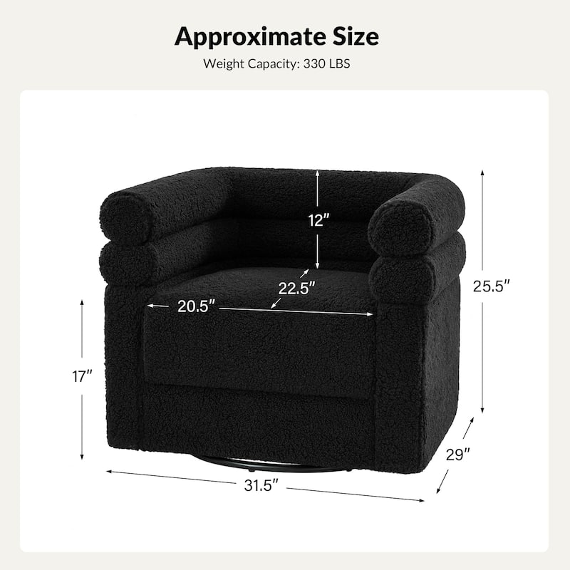 Rosa Modern Boucle Swivel Chair with Pillow by HULALA HOME
