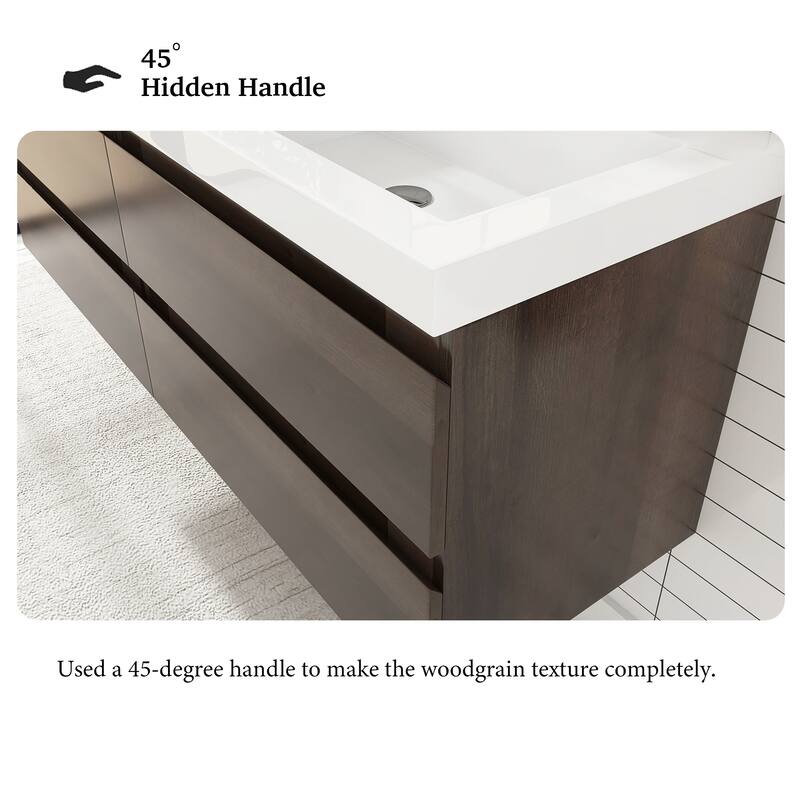 Floating Bathroom Vanity with two Resin Top