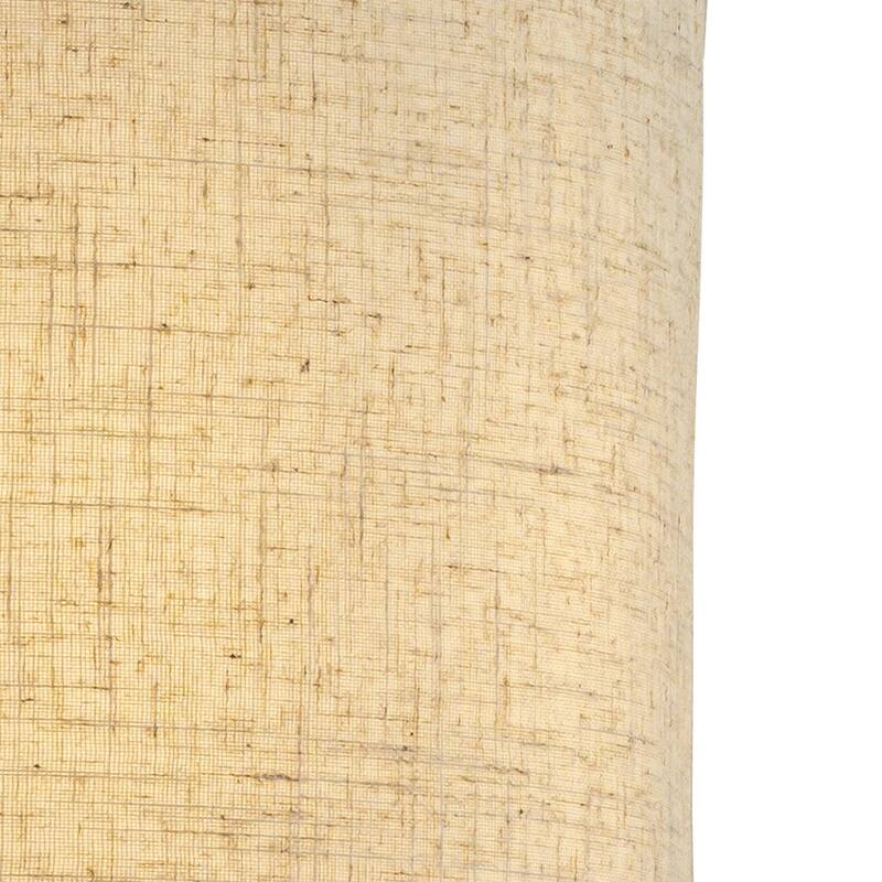 1-Light 22'' Modern Coastal Natural Rectangular Travetine Table Lamp With Beige Linen Shade For Bedroom and Living Room - W14''