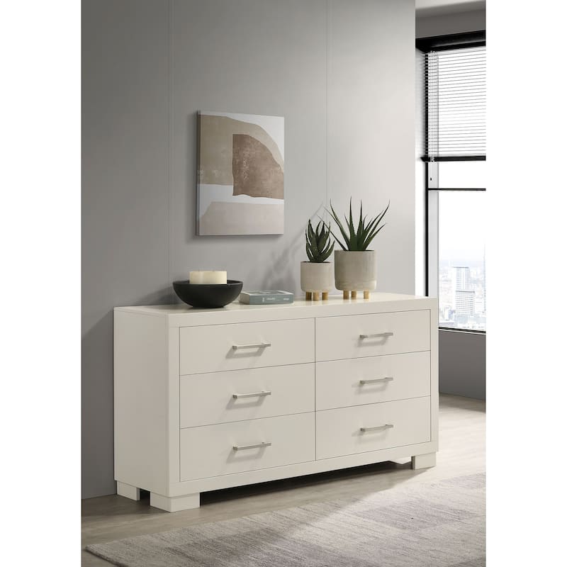 Jessica Contemporary Wood 6-drawer Dresser Cream White