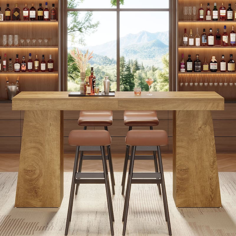 63-Inch Long Bar Table with Storage