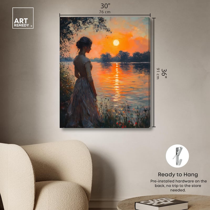Sunset Pond Canvas by Art Remedy, Gallery Wrapped