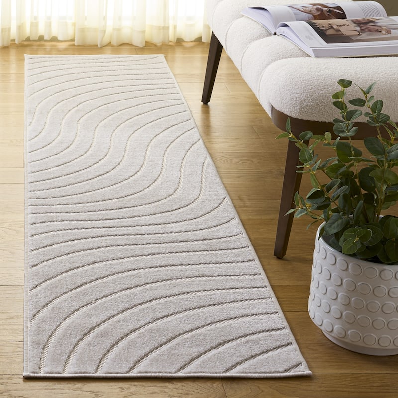 SAFAVIEH Stella John Washable Indoor/Outdoor Rug - Weather Resistant & Easy Cleaning